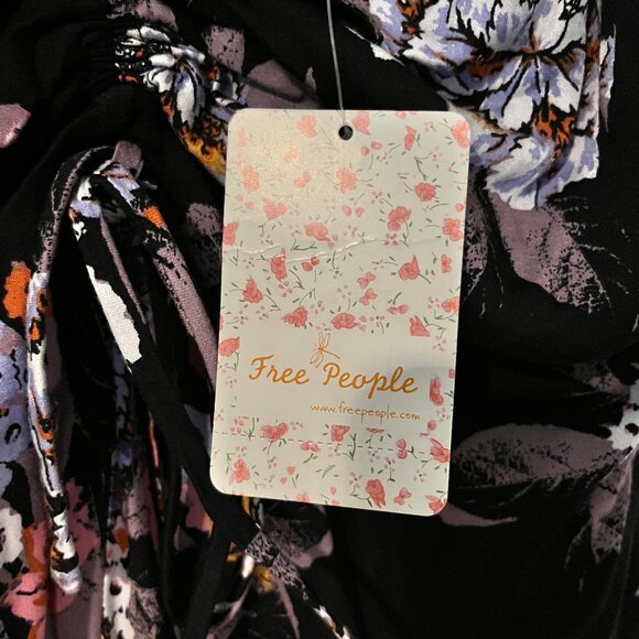 NWT Free People Ruffled Happy Heart Ruched Floral Feminine Mini Dress Size Large - Picture 4 of 6
